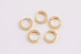 4 pcs 18kt Gold Filled Huggie Earrings Thick 12.5x3mm One Touch Lever Simple round hoop earring Huggies Earring Gift for Minimalist Huggies