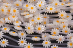 AAA Iridescent Carved Natural White Mother of Pearl Shell Carved Daisy Flower Beads 10mm Strand Shell Beads- 15 pcs