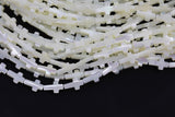 Iridescent White Mother of Pearl MOP Shell cross Beads- 7x9mm and 7x13mm- 15.5'' Strand Shell Beads