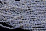 Natural Blue Laced Agate Beads Full Strands-15.5 inches-4mm- Nice Size Hole- Diamond Cutting, High Facets-Nice and Sparkly-Faceted Round