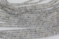 Natural Labradorite High Quality in Diamond Cut Faceted Roundel, 3mm - Full 15.5 Inch Strand-Full Strand 15.5 inch Strand