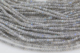 Natural Labradorite High Quality in Diamond Cut Faceted Roundel, 3mm - Full 15.5 Inch Strand-Full Strand 15.5 inch Strand