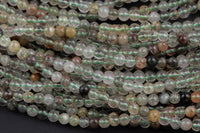 Natural Phantom Quartz Round 6mm 8mm 10mm 12mm - Super High Quality 16" Gemstone Beads