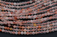 Natural Strawberry Quartz 4mm Beads 15.5" Strand