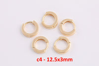4pc Gold Filled Earring Hoops Lever Back one touch w/ open link Lever Hoop earring Nickel free Lead Free for Earring Charm Making Findings