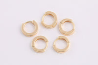 4 pcs 18kt Gold Filled Huggie Earrings Thick 12.5x3mm One Touch Lever Simple round hoop earring Huggies Earring Gift for Minimalist Huggies
