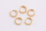 4 pcs 18kt Gold Filled Huggie Earrings Thick 12.5x3mm One Touch Lever Simple round hoop earring Huggies Earring Gift for Minimalist Huggies
