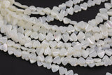 Iridescent White Mother of Pearl MOP Shell Heart Beads- Side Drilled- 6mm and 8mm- 5.5'' Strand Shell Beads