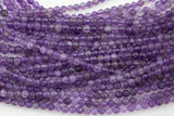Natural Amethyst - Full Strands-15.5 inches 3mm or 4mm- Nice Size Hole- Diamond Cutting,High Facets-Nice and Sparkly-Faceted Round