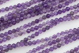 Natural Amethyst - Full Strands-15.5 inches 3mm or 4mm- Nice Size Hole- Diamond Cutting,High Facets-Nice and Sparkly-Faceted Round