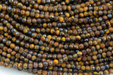 Natural Tiger Eye Tigereye- Full Strands-15.5 inches 3mm- Nice Size Hole- Diamond Cutting,High Facets-Nice and Sparkly-Faceted Round