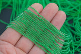 2mm Crystal Round 1 or 2 or 5 or 10 STRANDS- 14.5 inch strand- Apple Green