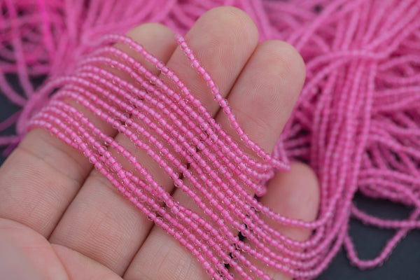 2mm Crystal Round 1 or 2 or 5 or 10 STRANDS- 14.5 inch strand- Light Pink Toumaline