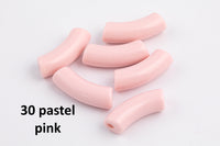 6pc Curved Tube for Bracelet Making - Acrylic Bamboo Beads, Curved Tube Beads, Resin 12 mm x 35mm, Bamboo Bracelet Bangle
