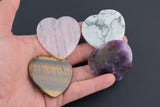 Natural Gemstone Flat Heart Shaped- 50mmx5mm