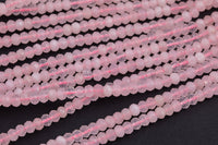 Natural Rose Quartz , High Quality in Faceted Roundel, 6mm, 8mm, 10mm Gemstone Beads