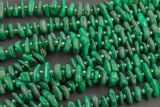 Natural Malachite Smooth Freeform Roundel Chip Beads 15.5" Strand
