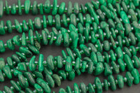 Natural Malachite Smooth Freeform Roundel Chip Beads 15.5" Strand