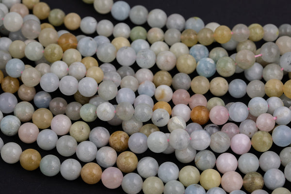 Morganite Smooth Round Beads 4mm 6mm 8mm 10mm 12mm 15.5" Strand