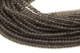 Natural Smokey Quartz High Quality in Faceted Roundel, 4x6mm - Full 15.5 Inch Strand-Full Strand 15.5 inch Strand