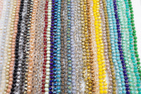 NEW COLORS! 6mm- Single Wrap Knotted crystal necklaces. Long Hand-Knotted Crystal- 36inches long! - Long Necklace