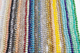 NEW COLORS! 6mm- Single Wrap Knotted crystal necklaces. Long Hand-Knotted Crystal- 36inches long! - Long Necklace