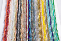 NEW COLORS! 6mm- Single Wrap Knotted crystal necklaces. Long Hand-Knotted Crystal- 36inches long! - Long Necklace