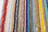 NEW COLORS! 6mm- Single Wrap Knotted crystal necklaces. Long Hand-Knotted Crystal- 36inches long! - Long Necklace