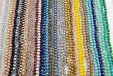 NEW COLORS! 6mm- Single Wrap Knotted crystal necklaces. Long Hand-Knotted Crystal- 36inches long! - Long Necklace