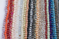 NEW COLORS! 6mm- Single Wrap Knotted crystal necklaces. Long Hand-Knotted Crystal- 36inches long! - Long Necklace