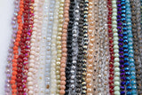 NEW COLORS! 6mm- Single Wrap Knotted crystal necklaces. Long Hand-Knotted Crystal- 36inches long! - Long Necklace