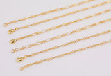 Dainty 14k Gold Necklace Chains for Layering - 3mm figaro Chain choker 15" 16" 18" 20" 22" Tarnish Resistant