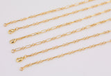 Dainty 14k Gold Necklace Chains for Layering - 3mm figaro Chain choker 15" 16" 18" 20" 22" Tarnish Resistant