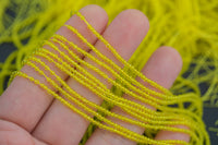 2mm Crystal Round 1 or 2 or 5 or 10 STRANDS- 14.5 inch strand- Lemon