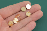 10mm Earring Stud Findings Coin Shaped with loops in the back