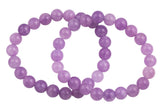 Pink Amethyst 8mm Round Stretchy String Oval Bracelet Natural Crystal Gemstone Bracelets - Gemstone Bracelets Handmade Jewelry Bracelet