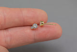 Raindrop 18kt Gold Birthstone Stud 2 Solitare Design CZ Earring- 2 pcs per order- 5x7mm BEAUTIFUL EARRINGS!