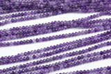 Natural Amethyst High Quality in Diamond Cut Faceted Roundel, 2x4mm - Full 15.5 Inch Strand-Full Strand 15.5 inch Strand