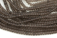 Natural Smokey Quartz High Quality in Faceted Roundel, 4x6mm - Full 15.5 Inch Strand-Full Strand 15.5 inch Strand