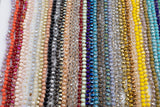 NEW COLORS! 6mm- Single Wrap Knotted crystal necklaces. Long Hand-Knotted Crystal- 36inches long! - Long Necklace