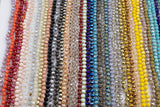NEW COLORS! 6mm- Single Wrap Knotted crystal necklaces. Long Hand-Knotted Crystal- 36inches long! - Long Necklace