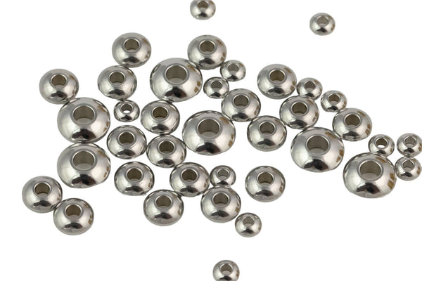 Stainless Steel Smooth Roundel Beads Roundel 3mm 4mm 6mm 8mm