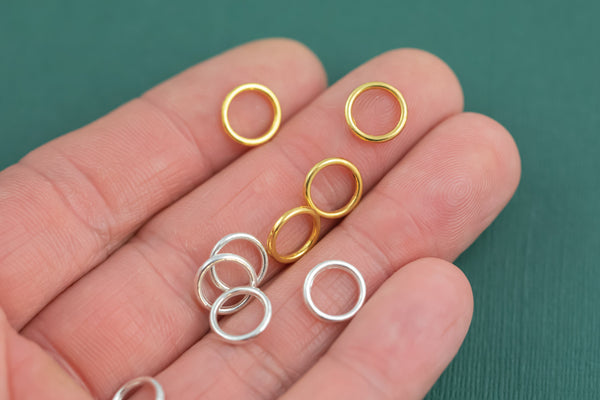 6 Pieces Heavy Closed Ring 1.2mm thick Ring size PEWTER Toggles 10mm 1374-8190