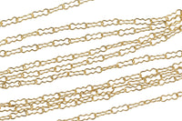 Gold Filled Round Paper Clip Krinkled Waves Chain, Elongated Oval Chain, 2x5.5mm and 1.8x4mm links, , Wholesale, USA Made, Chain by foot