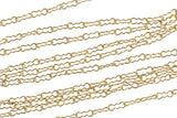 Gold Filled Round Paper Clip Krinkled Waves Chain, Elongated Oval Chain, 2x5.5mm and 1.8x4mm links, , Wholesale, USA Made, Chain by foot