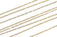 Gold Filled Cable Flat Paperclip Oval Dainty Chain 1.3mm , Wholesale, USA Made, Chain by foot Permanent Jewelry Chain