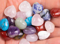 20 Hearts Mixed Random mix gemstone hearts puffy hearts healing chakra stones crystals about 0.5 inches by 0.5 inches Valentine's Day Gift