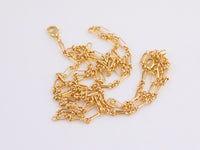 Dainty 14k Gold Necklace Chains for Layering - 3mm figaro Chain choker 15" 16" 18" 20" 22" Tarnish Resistant