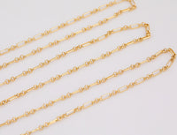 Dainty 14k Gold Necklace Chains for Layering - 3mm figaro Chain choker 15" 16" 18" 20" 22" Tarnish Resistant