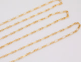 Dainty 14k Gold Necklace Chains for Layering - 3mm figaro Chain choker 15" 16" 18" 20" 22" Tarnish Resistant